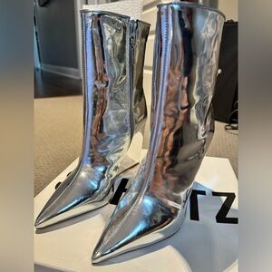✨METALLIC BOOTS! NEW with tags!